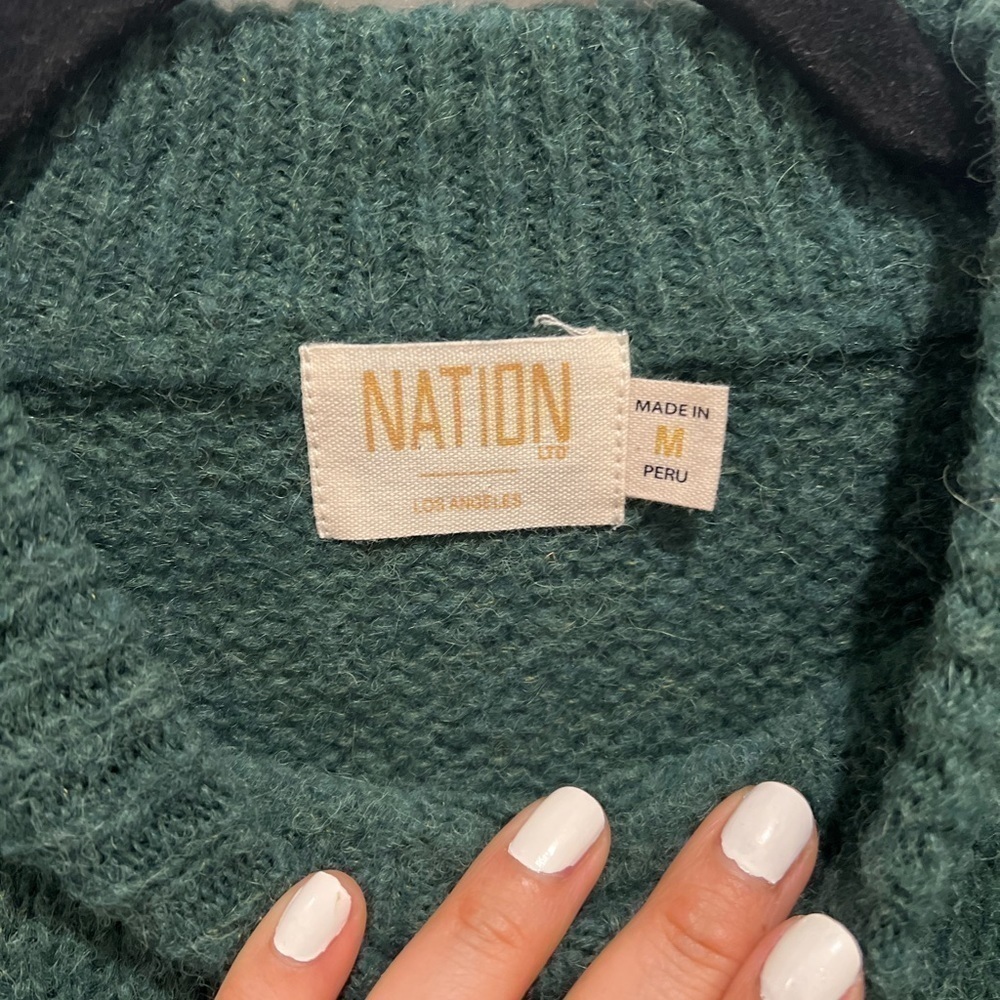 Nation LTD womens Shane Alpaca & Wool-Blend Sweaterdress, Green size M - Picture 3 of 6